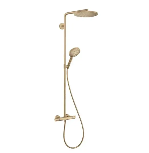 Hansgrohe Raindance S - Sprchový set s termostatem, průměr 24 cm, 3 proudy, EcoSmart+, kartáčovaný bronz 28825140