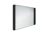 Nimco Zrcadla - Zrcadlo s LED osvětlením, 80x60 cm, dotykový senzor, hliník/černá ZPC 42003V-90