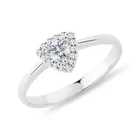 Prsteň z bieleho zlata s diamantom vo výbruse trilión KLENOTA