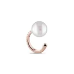 Diamantová ear cuff náušnica z ružového zlata s perlou KLENOTA