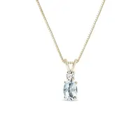 Náhrdelník zo žltého zlata s oválnym akvamarínom KLENOTA