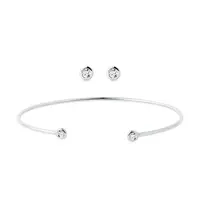 Set minimalistických diamantových šperkov z bieleho zlata KLENOTA