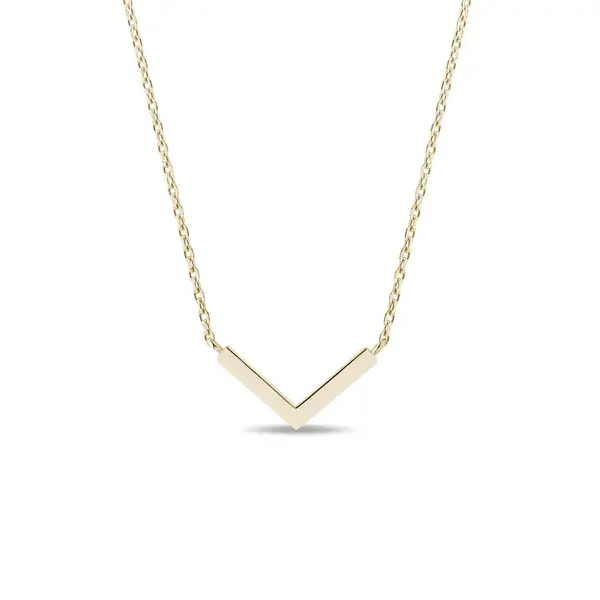 Náhrdelník s príveskom v tvare V zo žltého zlata KLENOTA