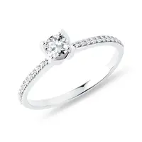 Briliantový zásnubný prstienok z bieleho zlata KLENOTA