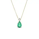 Zlatý náhrdelník so smaragdom a diamantom KLENOTA