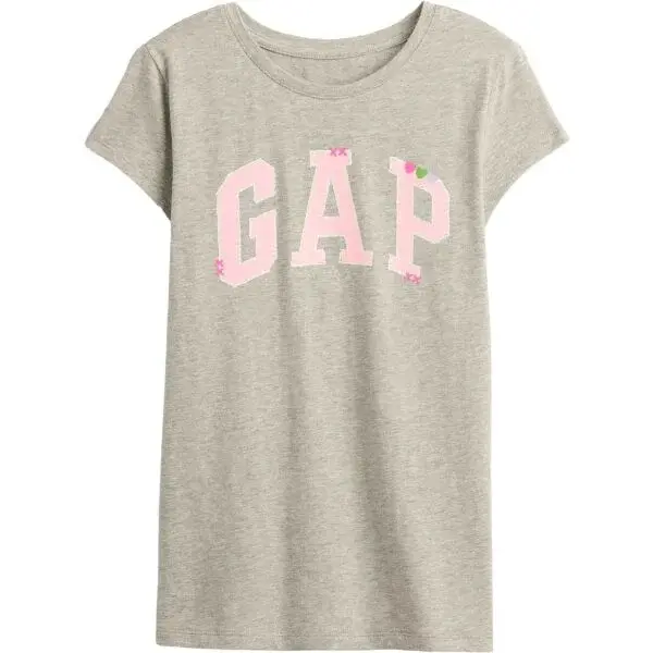 GAP V-AUG SS VAL GR Dievčenské tričko, sivá, veľkosť