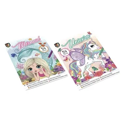 Kniha omalovánek s třpytivými samolepkamy A4