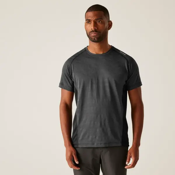 Pánské funkční tričko regatta corballis ii šedá/černá s