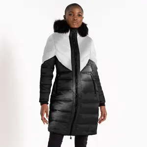 Dámský prošívaný kabát dare2b suppression stříbrná/černá 38