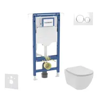 Geberit Duofix - Set predstenovej inštalácie, klozetu a dosky Ideal Standard Tesi, tlačidla Sigma20, Rimless, SoftClose, biela/chróm SANI11CD3102