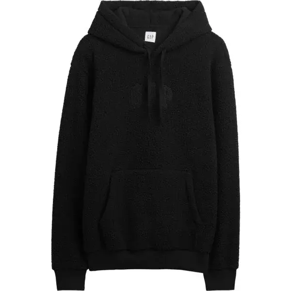 GAP V-INTX GAP TEDDY PO HOOD Pánská zateplená mikina, černá, velikost