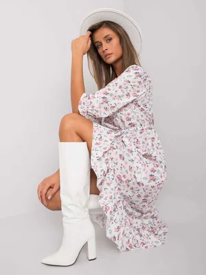 Dress-DHJ-SK-13865.55P-White-Pink