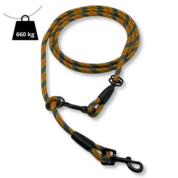 pafdog® Přepínací nastavitelné vodítko 8mm, šedo-oranžovo-žluté extra pevné 11590/4