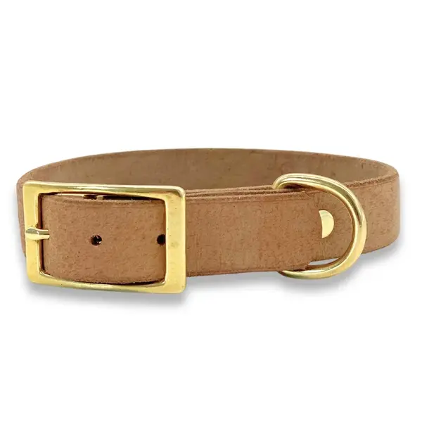 PafDog® Prémiový kožený obojek pro psy 2,5cm přírodní 12377/S