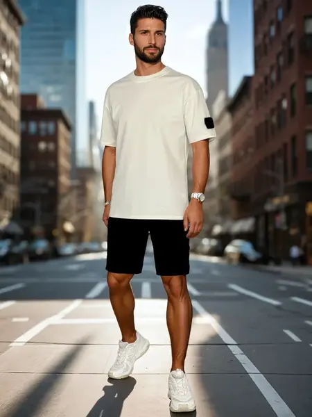 Komplet męski biały Dstreet