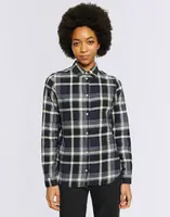 Knowledge Cotton Check Flannel Shirt 1300 Black Jet M