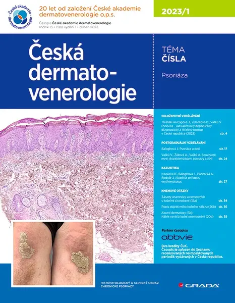 E-kniha: Česká dermatovenerologie 2023/1 od Hercogová Třešňák Jana