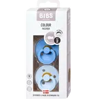 BIBS Colour Dudlíky z přírodního kaučuku - velikost 2, Sky Blue/Baby Blue 2 ks