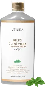 VENIRA bělicí ústní voda s aktivním uhlím, máta 500 ml