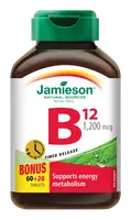 JAMIESON Vitamín B12 methylkobalamin 1200μg s postupným uvolňováním 80 tablet