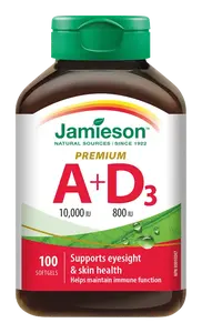 JAMIESON Vitamíny A a D Premium 10000 IU / 800 IU 100 kapslí