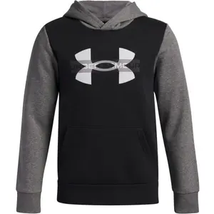 Under Armour RIVAL FLEECE COLORBLOCK Chlapecká mikina, černá, velikost L