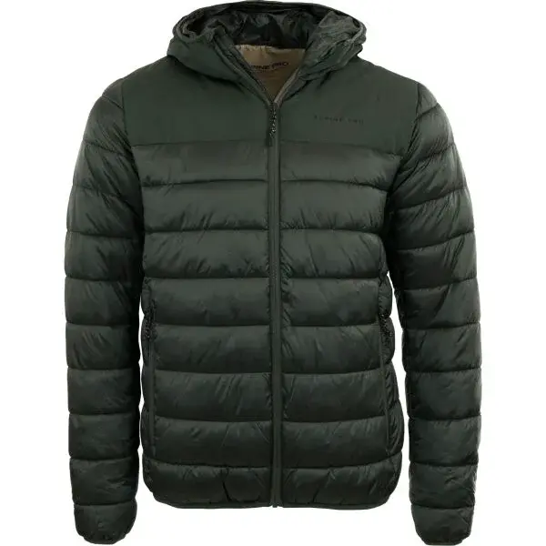 ALPINE PRO GRAL Pánská zateplená bunda, tmavě zelená, velikost
