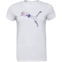 Puma GRAPHICS FLORAL CAT LOO TEE Dámské triko, bílá, velikost