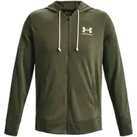 Under Armour RIVAL TERRY LC FZ Pánská mikina, khaki, velikost M