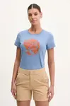 Tričko Fjallraven Arctic Fox modrá barva, F89849