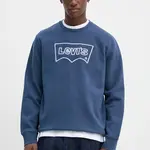 Mikina Levi's pánská, modrá barva, s potiskem