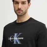Bavlněné tričko Calvin Klein Jeans černá barva, s potiskem, J30J327471