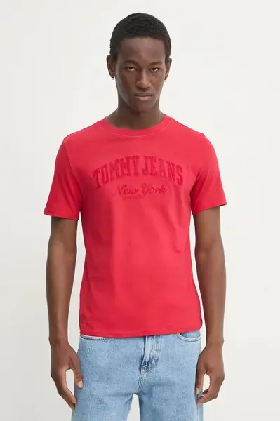 Tričko Tommy Jeans červená barva, DW0DW19444