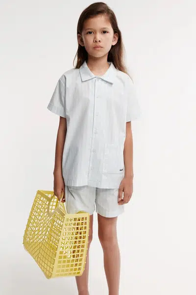 Dětská bavlněná souprava Liewood Leona Stripe Set modrá barva, LW19795