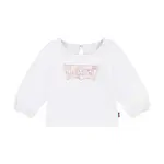 Dětské bavlněné tričko s dlouhým rukávem Levi's BATWING LS PUFF DETAIL TOP bílá barva, 1EL412
