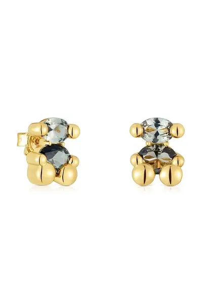 Pozlacené stříbrné náušnice Tous Bold Bear Lab