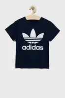 Dětské bavlněné tričko adidas Originals tmavomodrá barva, s potiskem