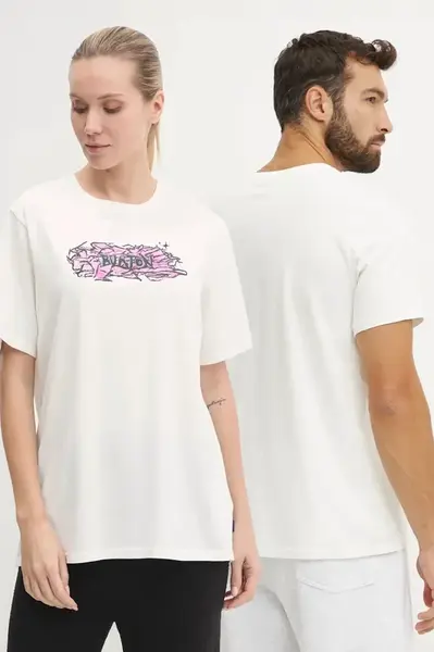 Bavlněné tričko Burton bílá barva, s potiskem, 243421