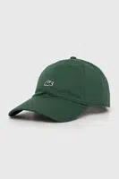 Bavlněná baseballová čepice Lacoste zelená barva, s aplikací, RK0491-031