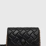 Kožená psaníčko Kurt Geiger London černá barva