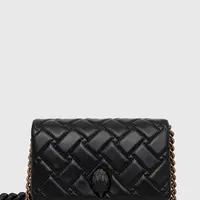 Kožená psaníčko Kurt Geiger London černá barva