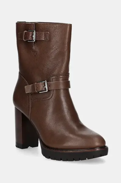 Kožené kotníkové boty Lauren Ralph Lauren Lyvia