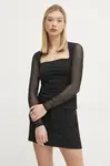 Tričko s dlouhým rukávem Abercrombie & Fitch dámské, černá barva, KI139-4894