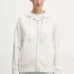 Mikina Dkny dámská, béžová barva, s kapucí, hladká, DP5J9510