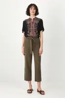 Kalhoty Medicine dámské, zelená barva, jednoduché, medium waist