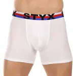 Styx Pánské boxerky long sportovní guma bílé trikolóra (U2061) XXL