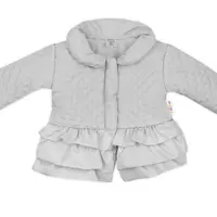 Baby Nellys Dětská přechodová bundička  s volánky, šedá, vel. 80