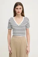 Bavlněné tričko Tommy Hilfiger dámské, bílá barva, WW0WW40584