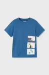 Dětské bavlněné tričko Mayoral modrá barva, s potiskem, 3048