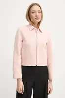 Vlněná bunda Theory růžová barva, přechodná, O1101402